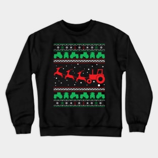 Christmas on the Farm Tractor Sleigh Ugly Christmas Sweater Crewneck Sweatshirt